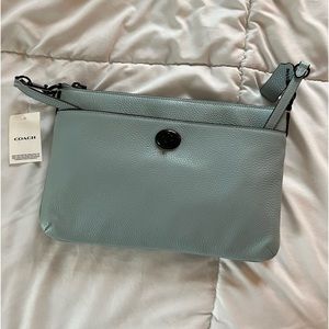Light blue Coach crossbody